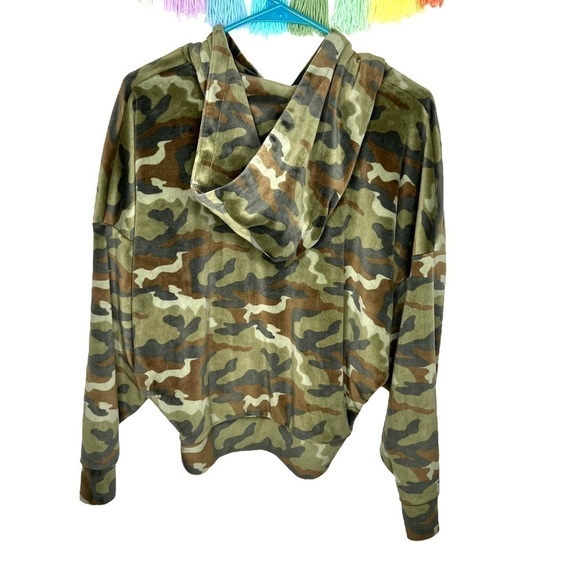 American Eagle Plush Soft Long Sleeve Hooded Camo Camouflage Pullover Sweatshirt - Picture 12 of 13